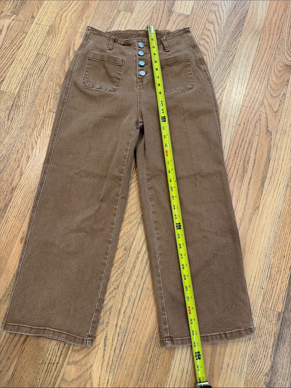 Sidefeel High-Waist Wide Leg Pants in Brown Size: 6 - Picture 5 of 11